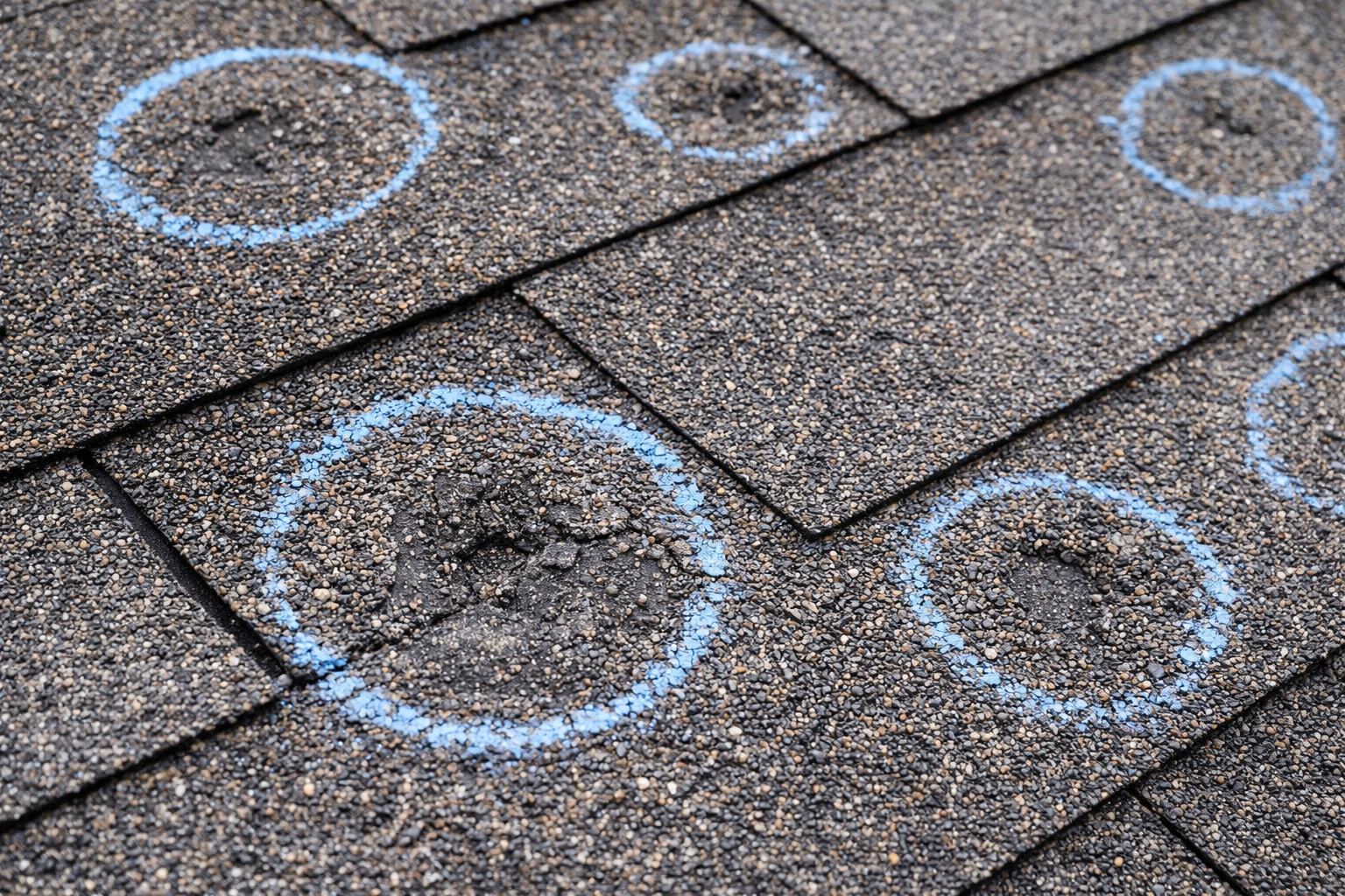 Hail damage marked by insurance