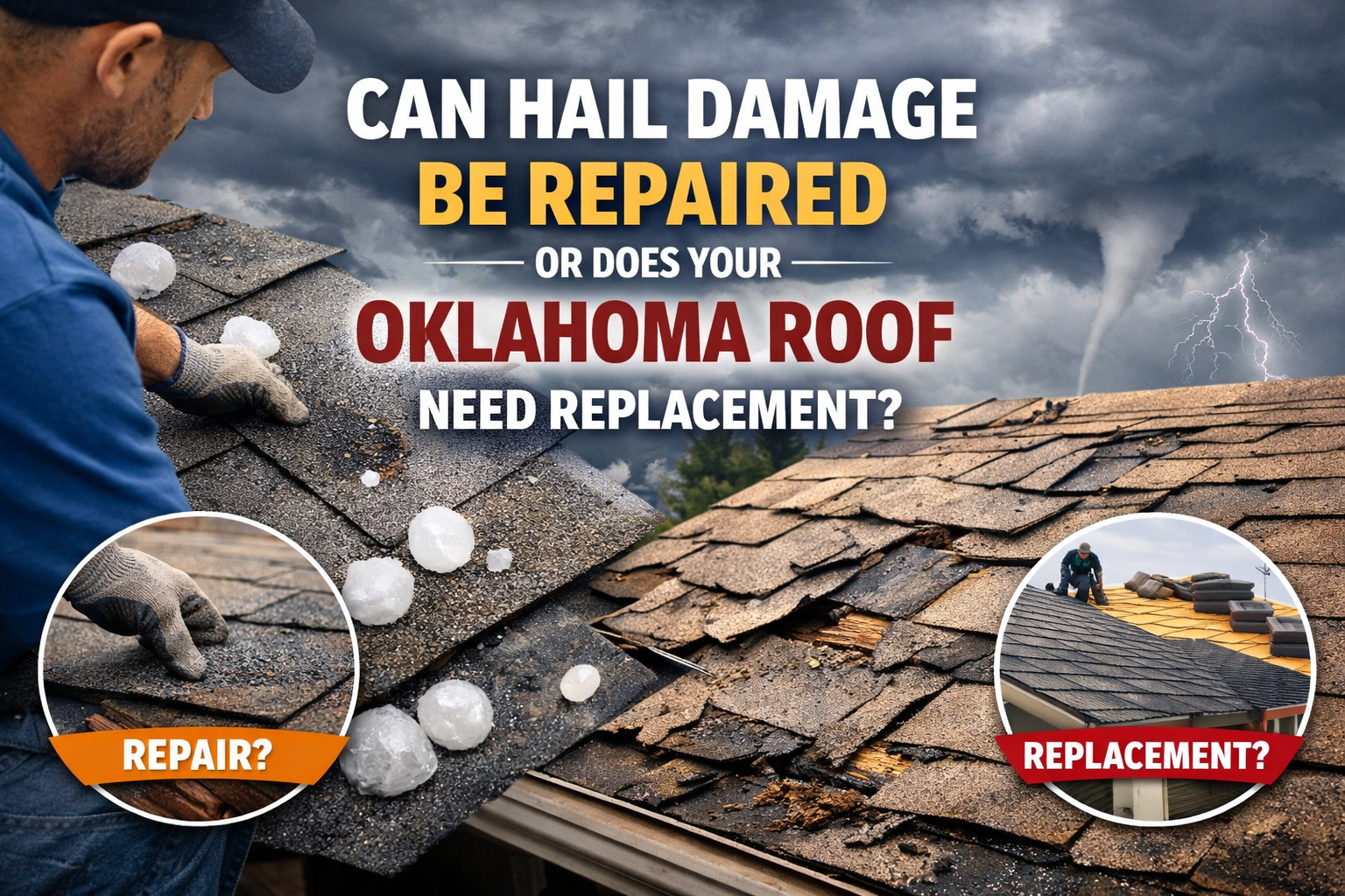 hail damage repair vs replace roof